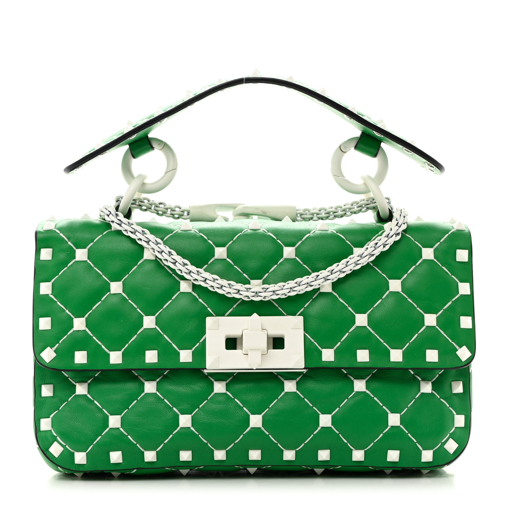 Valentino Garavani Peppermint Nappa Leather Small Free Rockstud Spike Shoulder Bag Incognito Hardware Front replica handbags