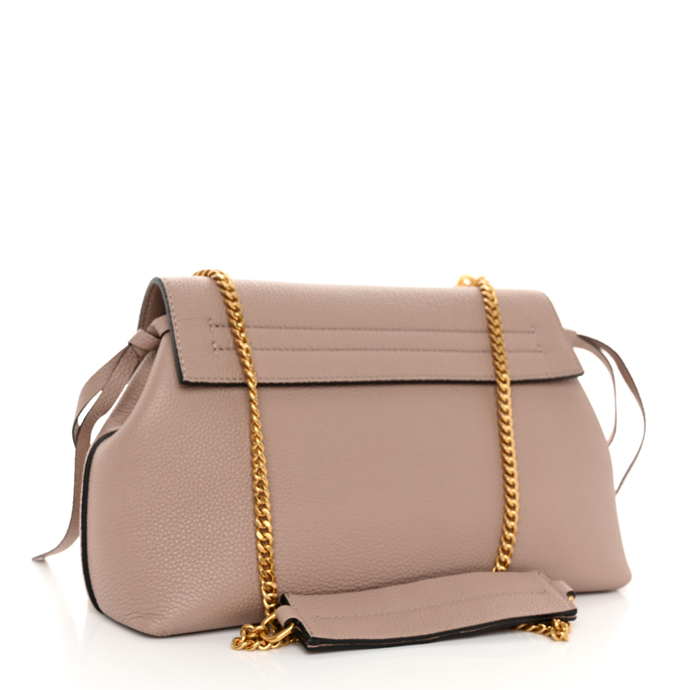 Valentino Garavani Poudre Buffalo Leather Small VRing Chain Shoulder Bag Gold Hardware - Image 3