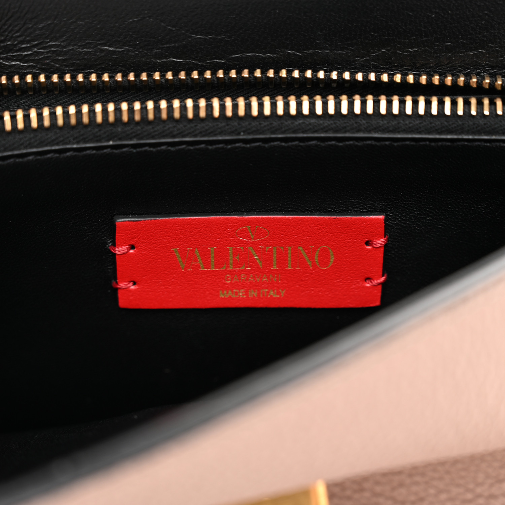 Valentino Garavani Poudre Buffalo Leather Small VRing Chain Shoulder Bag Gold Hardware - Image 2