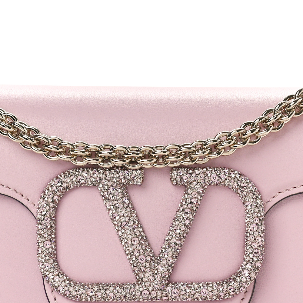 Valentino Garavani Rose Cannelle Calfskin Leather Small Crystal VLogo Locò Shoulder Bag Rose Gold Hardware High-quality Replica - Image 8